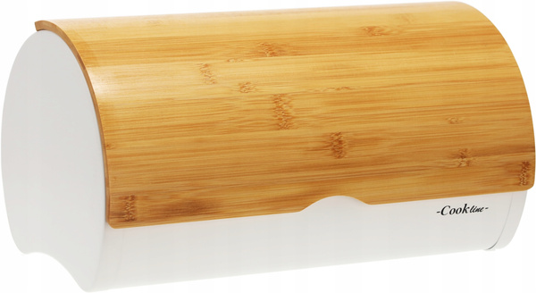 BREAD BOX SABROSO - ENAMELED WITH BAMBOO LID 38 X 25 X 18 CM WHITE