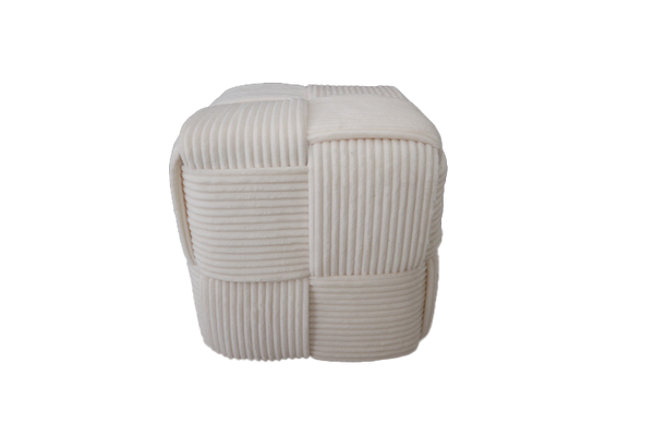 PUFA KOSTKA PLECIONĂ 40 X 40 X 40 CM ALBĂ *3852