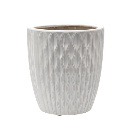 CERAMIC COVER FOR A POT 32 x 32 x 35,5 CM WHITE GLOSS