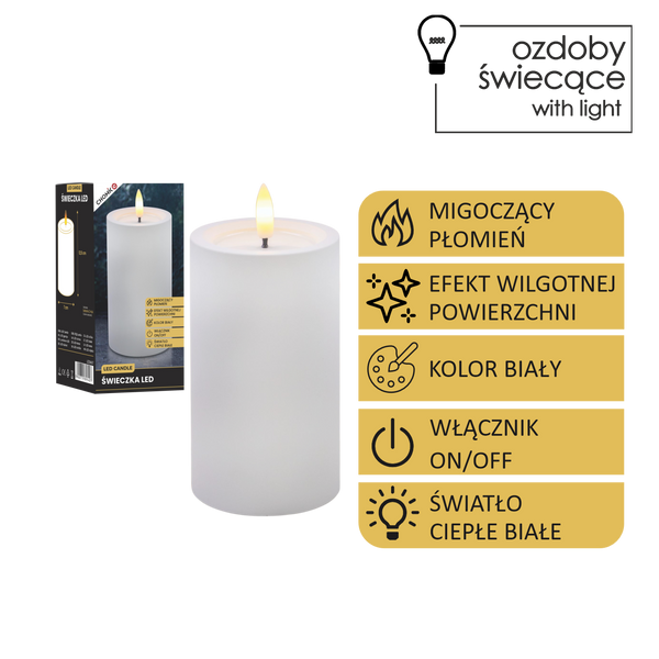 CANDLE LED ALBĂ 7 X 12,5 CM *9407