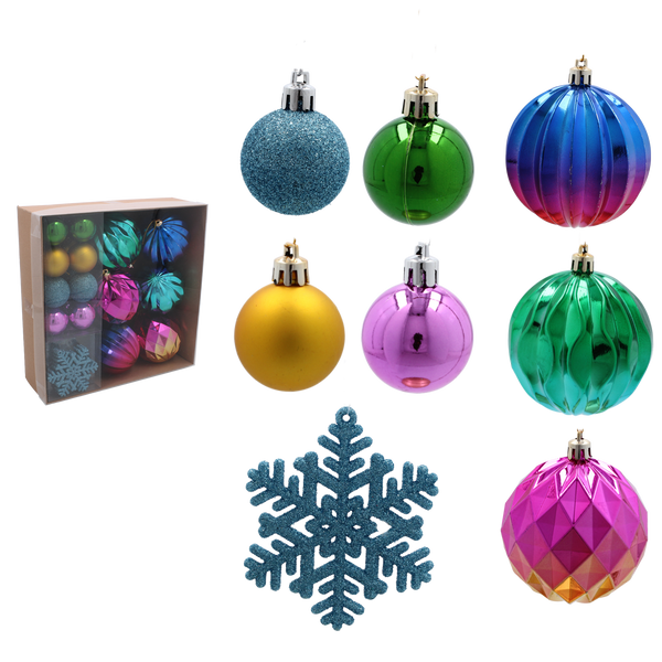 SET OF 30 CHRISTMAS TREE DECORATIONS MIX