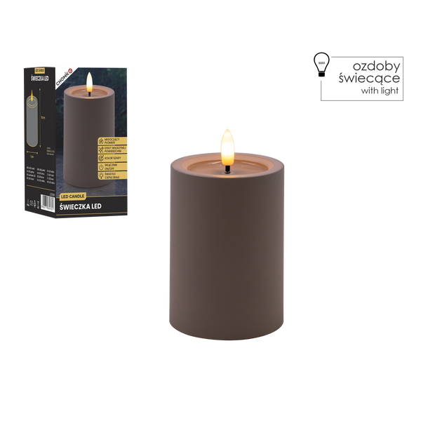 CANDLE LED GRIS 7 X 10 CM *9391