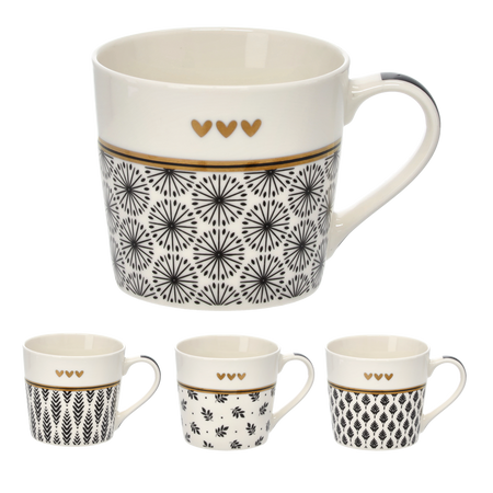 Porcelánový hrnek 400 ml větvičky se zlatým vzorem balení=12ks *7932