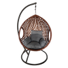 HANGING CHAIR MALIBU - BROWN, CUSHION - GREY, FRAME - BROWN