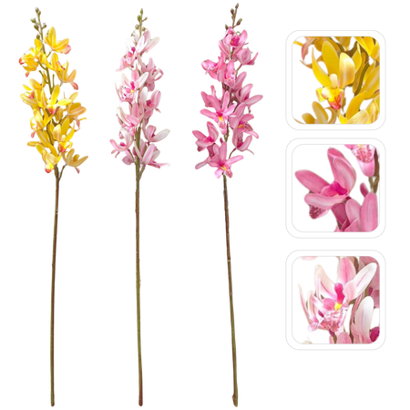 RAMĂ ARTIFICIALĂ - ORCHIDEE CYMBIDIUM MIX DE CULORI pachet=24buc *3399