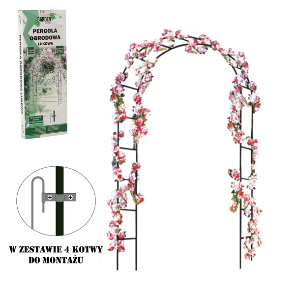 PERGOLA OGRODOWA 140 x 38 x 240 CM (+ KOTWY) *3214