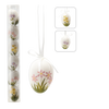 SET OF 6 EASTER EGGS 6 CM WITH FLOWERS MIX DESIGNS TUBE