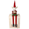 CHRISTMAS FIGURINE - REINDEER SITTING BOY / GIRL WITH HANGING LEGS 60CM LED