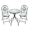 ZESTAW MEBLI OGRODOWYCH METALOWYCH MOZAIKA "FYLLA" STÓŁ + 2 KRZESŁA
