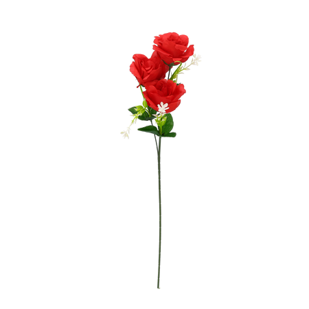 RAMĂ ARTIFICIALĂ - RUJĂ CU TREI FLORI 62 CM MIX DE CULORI pachet=84 buc *3079