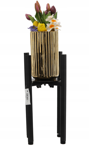 METALOVÝ STOJAN / KWHIETNIK NA ČREPNÍK 20 - 30,5 CM x 38 CM ČIERNY *1947