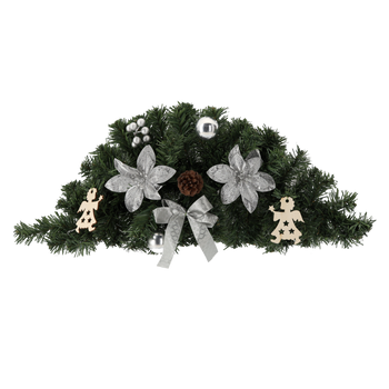 HANGING CHRISTMAS SWAG 60 CM SILVER