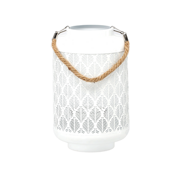METALOVÝ LAMPION H 26/41 CM - BÍLÝ *9180