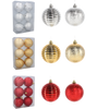 Set de 6 ornamente de Crăciun 8 cm roșu/auriu/silver *7276