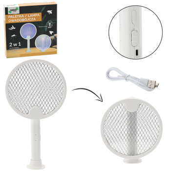 PALETĂ INSECTICIDĂ 2IN1 CU 3 LED URI UV USB-C *0442