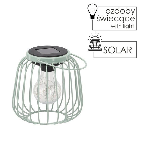 SOLAR LANTERN METAL MINT 15 CM