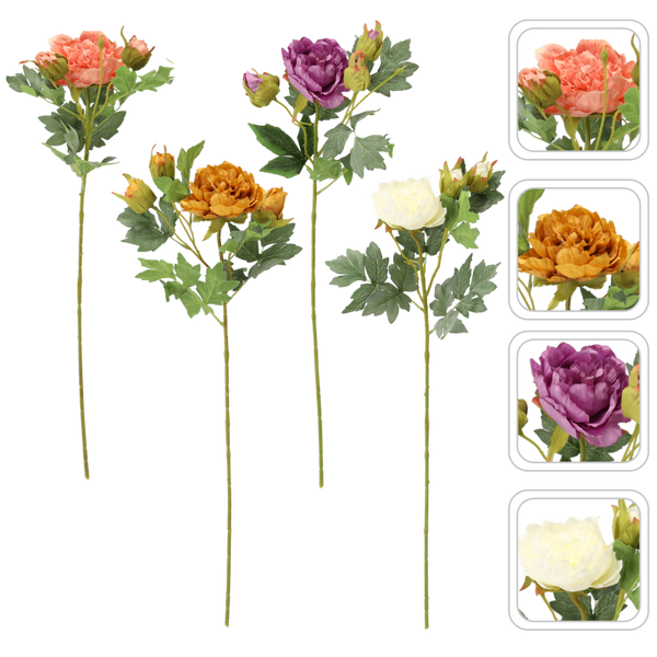 UMĚLÁ VĚTVA - KYTICE 4 PIVONII MIX BARVY balení=36ks *4113