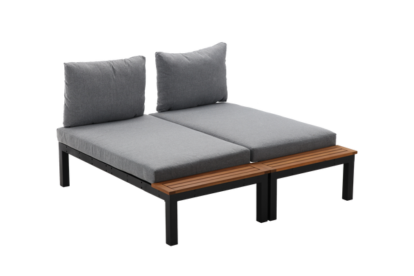 SET DE MOBILIER DIN ALUMINIU MODULAR "LAGOON" - MASĂ /WIM9841/ + 2 CANAPELE /WIM9834 x2/