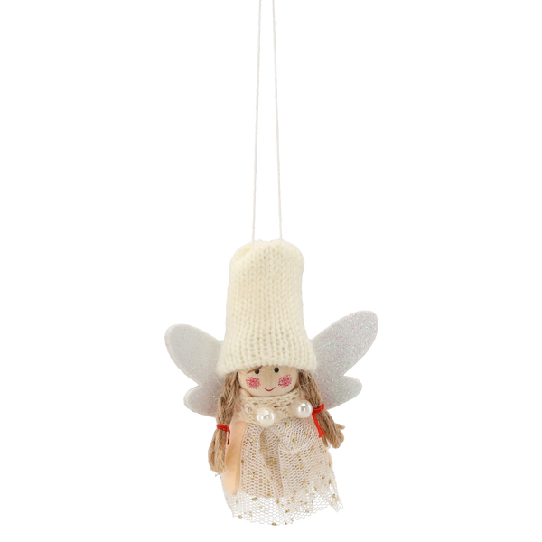 SET OF 4 CHRISTMAS TREE DECORATIONS - ANGELS IN CAP