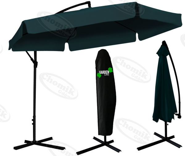 GARDEN UMBRELLA 3 M GREEN "BANANA" WITH COVER
