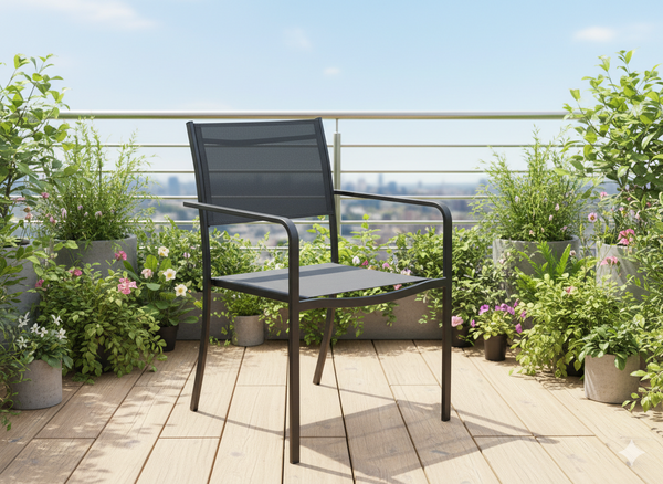 KRZESŁO OGRODOWE CZARNE 54x55x86cm