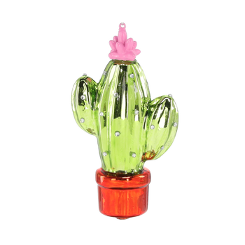 GLASS BAUBLE - CACTUS 3,8 x 7,2 x 13,2 CM