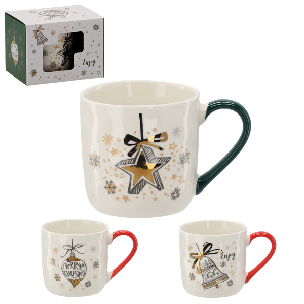 POHÁR PORCELÁNOVÝ 320 ML MIX VIANOČNÝCH VZOROV *1865