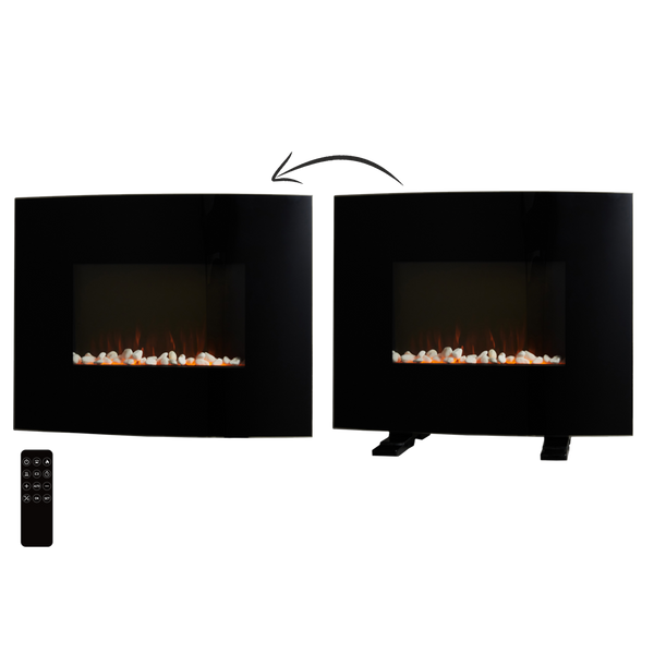 KOMINEK ŚCIENNY / STOJĄCY Z EFEKTEM PŁOMIENIA - 61 x 13,5 x 48 CM - 1000/2000W *6017