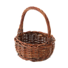 WICKER BASKET 21 x 21 x 10/26 CM WITH HANDLE - LIGHT BROWN