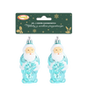 SET OF 2 CHRISTMAS TREE DECORATIONS SANTA WITH GIFT BAG