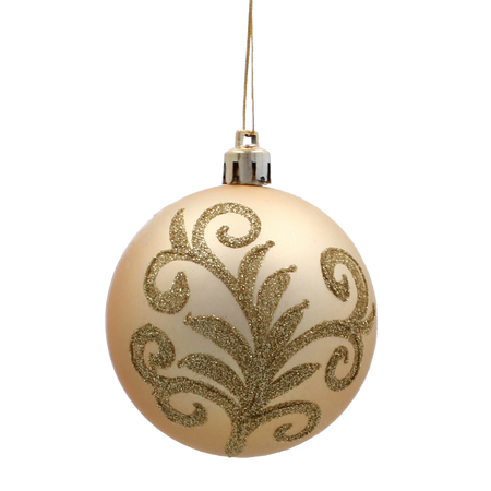 SET OF 6 CHRISTMAS BAUBLES GOLD 7 CM