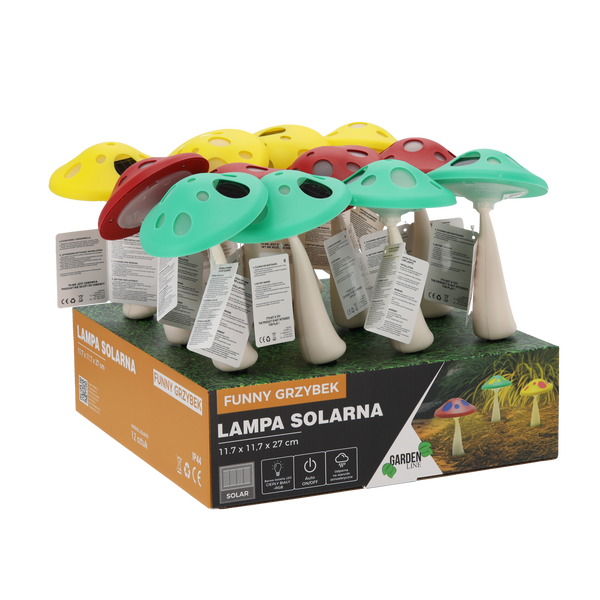 SOLAR MUSHROOM STAKE LIGHT LED 11,5 x 11,5 x 27 CM