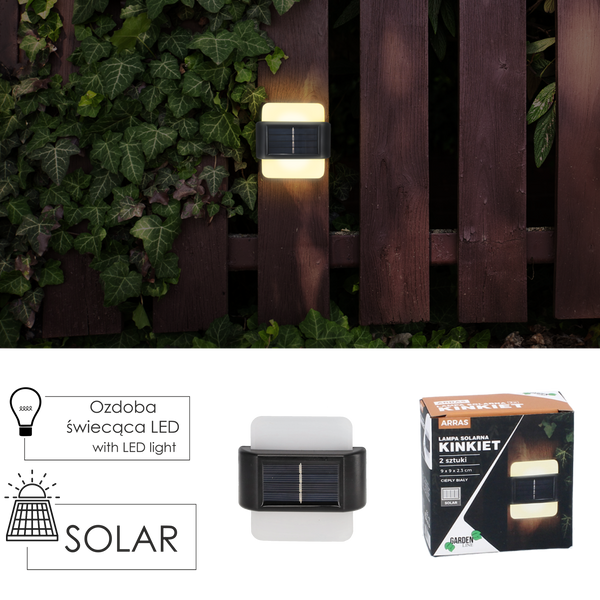 KPL.2 LAMPI SOLARE - APARAT DE PERETE 9 x 9 x 2,3 CM ARRAS LED ALB CALD *3736
