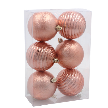 SET 6 BALOANE 8 CM OLIV/ CUPRU/ GRAFIT *7283