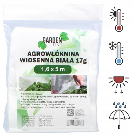 AGROWLÓKNY 1.6 x 5 M JARNÁ BIELA 17g *2067