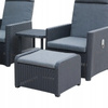 GARDEN FURNITURE SET - ANTHRACITE (2 RECLINING ARMCHAIRS, TABLE, 2 FOOTRESTS)
