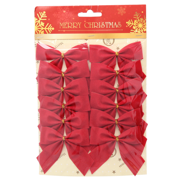 KPL. 12 VIANOČNÝCH MAŠLIČIEK ČERVENÁ/BIELA *3744