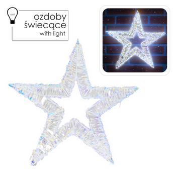 ŚWIĄTECZNA OZDOBA - GWIAZDA LED 45 CM 90 L *0820