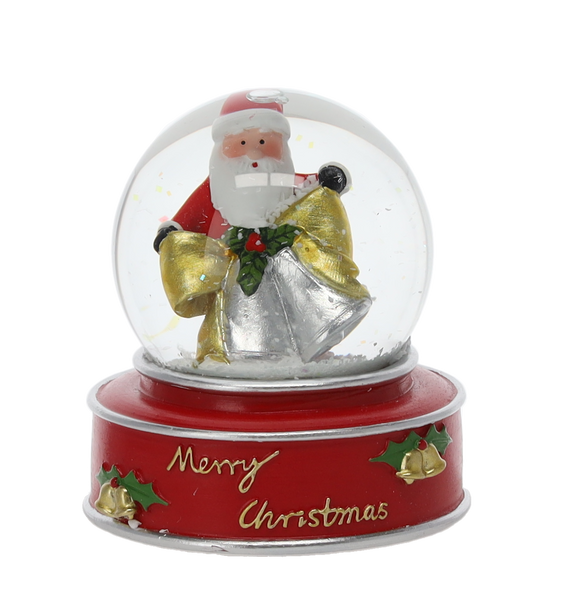 CHRISTMAS SNOW GLOBE - SANTA/STAR/REINDEER