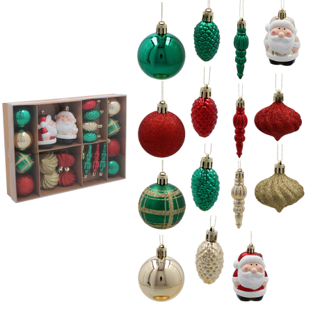24 CHRISTMAS ORNAMENTS - MIX