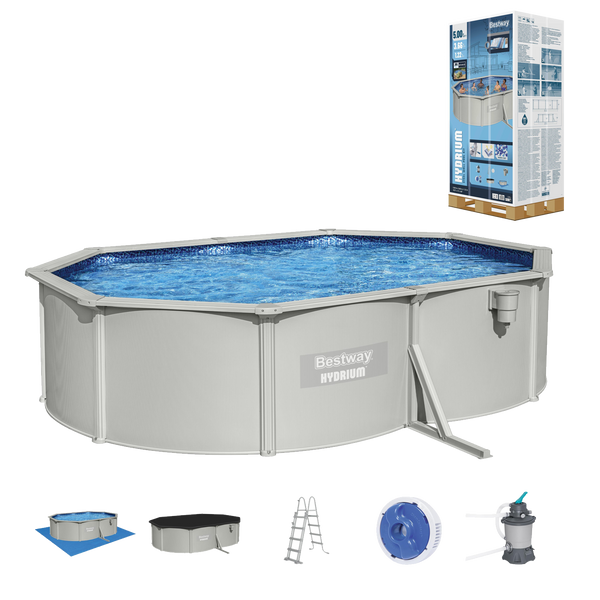 PISCINĂ CADRU 5,0m x 3,60m x 1,20m (PISCINĂ, POMPĂ DE FILTRARE, SCARA, PARDOSEALĂ) 