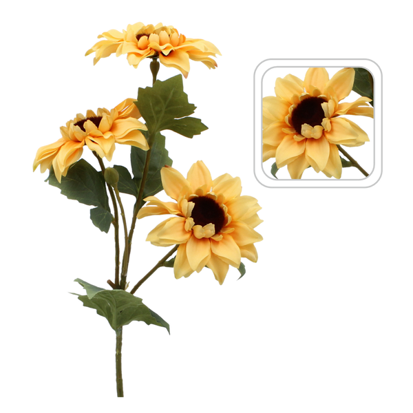 SZTUCZNA GAŁĄZKA - SŁONECZNIK 50 CM opak=48 szt *3575