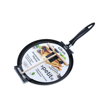 PATELNIA DO NALEŚNIKÓW ALUMINIOWA 26CM CREPESZ DREWNIANA SZPATUŁKĄ  *0040