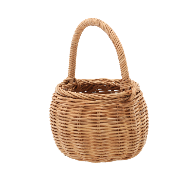 KOSZYK RATTANOWY 13/14,5 x 10/20 CM Z UCHWYTEM - NATURALNY *7305