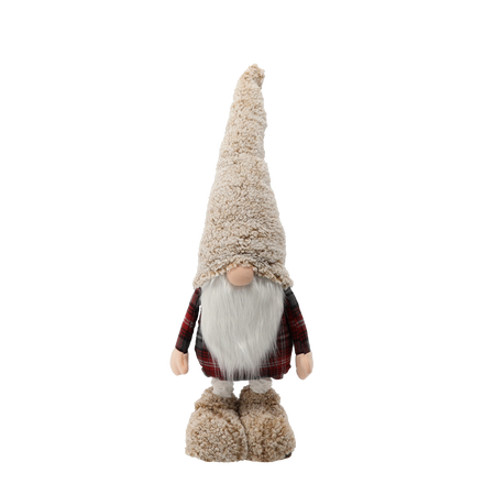 GNOME DE SĂRBĂTOARE CU PICIOARE REGULABILE 85 - 128 CM BEJ - ROȘU *9629
