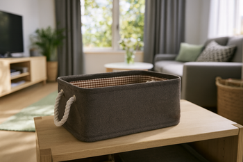 RECTANGULAR BASKET BROWN SIZE S