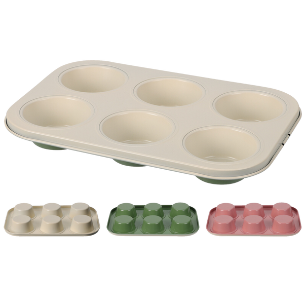 MUFFIN PAN STEEL 265X185X30MM