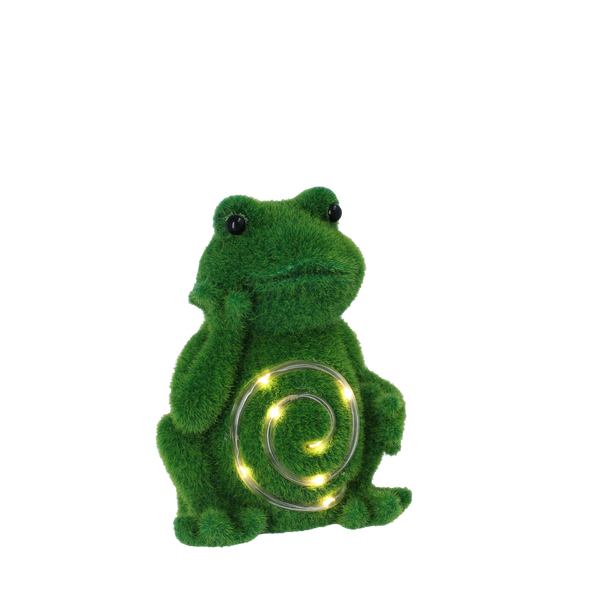 FIGURKA OGRODOWA - ŻABA ŚWIECĄCY BRZUSZEK 12,5 x 10,5 x 16,5 CM LED opak=4szt *7638