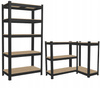 REGAŁ 5-POZIOMOWY 180 x 90 x 40 CM CZARNY UDŹWIG PÓŁKI: 175 KG *7392