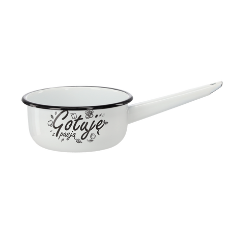 ENAMEL SAUCEPAN WITH HANDLE 1.5L 16CM CREAM COOKING WITH PASSION
